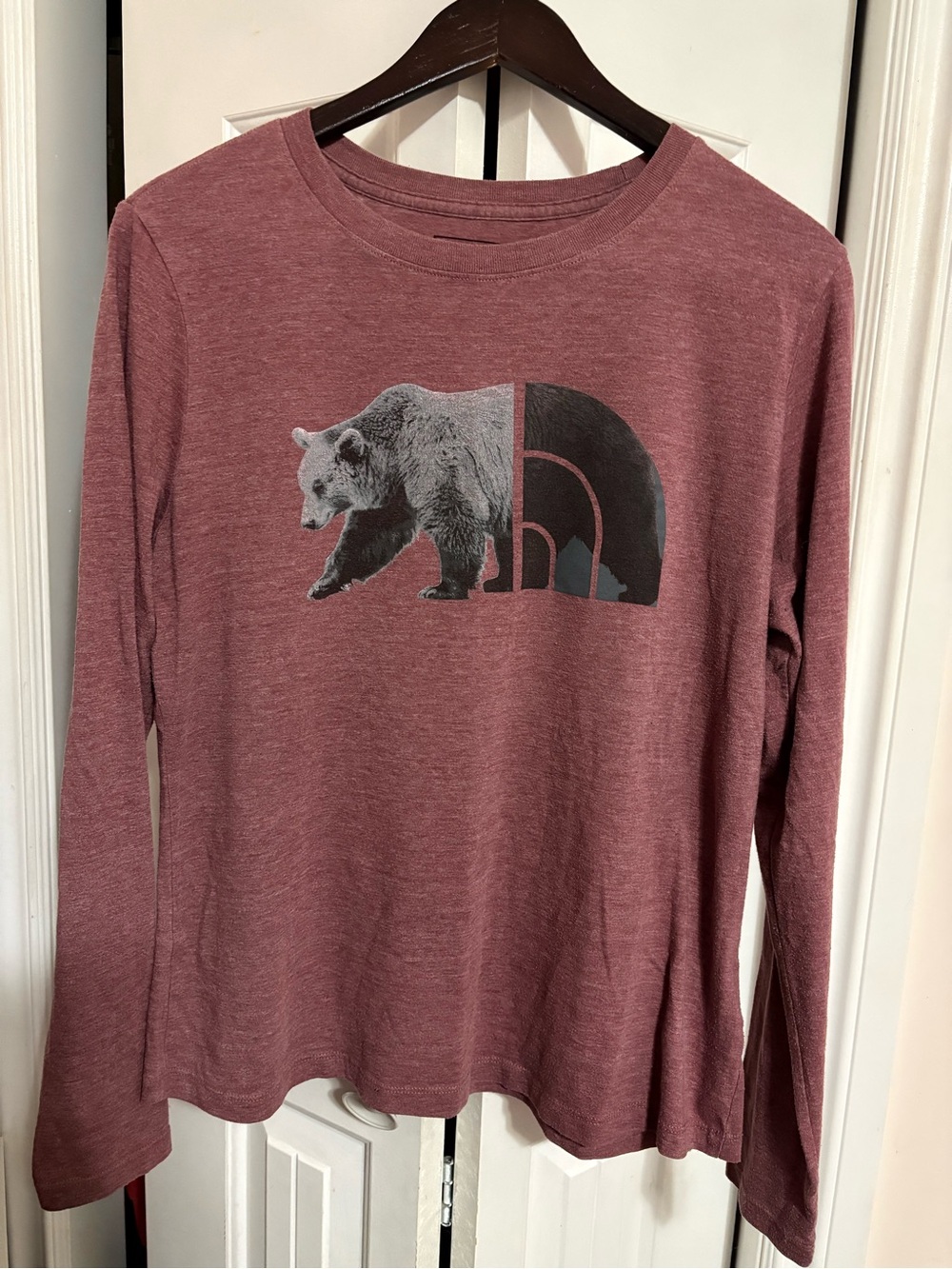 The North Face Women's Long-Sleeve Bear Logo Tee - Dusty Rose